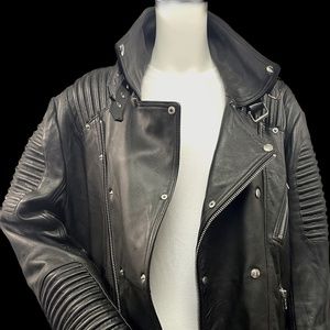 Mens XL Biker Style Leather Coat Mason & Cooper New York